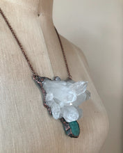 Load image into Gallery viewer, Clear Quartz, Raw Amazonite & Rainbow Moonstone Statement Necklace - Ready to Ship