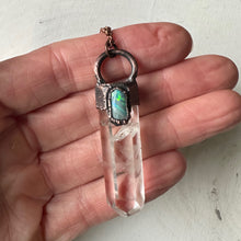 Load image into Gallery viewer, Clear Quartz Point & Raw Opal Necklace #6 - Ready to Ship
