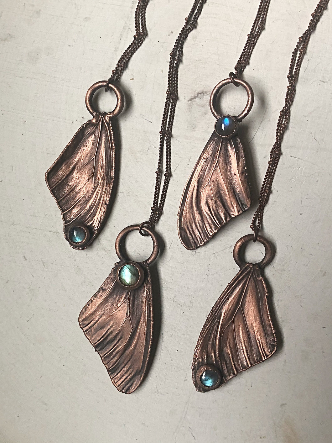 Electroformed Butterfly Wing & Labradorite Necklace - Spring Equinox Collection