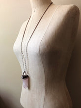 Load image into Gallery viewer, Rose Quartz Point with Rainbow Moonstone Necklace - Ready to Ship (Flower Moon Collection)