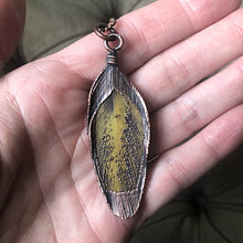 Load image into Gallery viewer, Electroformed Yellow Macaw Feather Necklace - Ready to Ship