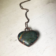 Load image into Gallery viewer, Labradorite Heart Necklace #4
