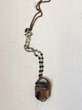 Load image into Gallery viewer, Smoky Quartz Point with Black Druzy Necklace - Ready to Ship (Flower Moon Collection)