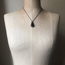 Load image into Gallery viewer, Silver Obsidian Teardrop Necklace #1 (Ready to Ship) - Darkness Calling Collection