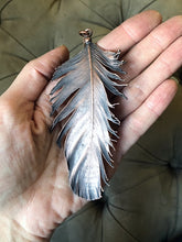 Load image into Gallery viewer, Electroformed Feather and Rainbow Moonstone Necklace