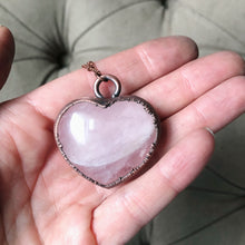 Load image into Gallery viewer, Rose Quartz Heart Necklace #1