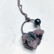 Load image into Gallery viewer, Pink & Grey Amethyst Necklace with Grey Moonstone