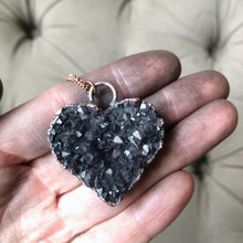 Load image into Gallery viewer, Dark Amethyst Druzy Heart Necklace #5 - Ready to Ship