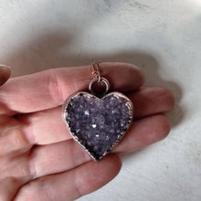 Load image into Gallery viewer, Amethyst Druzy Heart “Shine" Necklace #1 - Ready to Ship