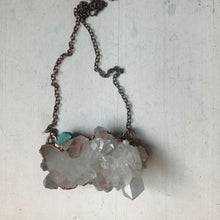 Load image into Gallery viewer, Clear Quartz and Raw Amazonite Statement Necklace - Ready to Ship