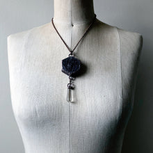 Load image into Gallery viewer, Raw Ruby & Double Terminated Clear Quartz Point Necklace #1