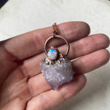 Load image into Gallery viewer, Amethyst Spirit Quartz with Rainbow Moonstone Necklace #1 - Ready to Ship