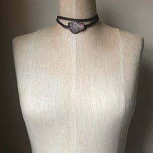Load image into Gallery viewer, Raw Rose Quartz and Leather Wrap Bracelet/Choker - Ready to Ship