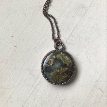 Load image into Gallery viewer, Moss Agate Full Moon Necklace #2 - Ready to Ship