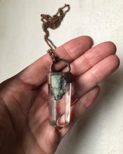 Load image into Gallery viewer, Polished Clear Quartz Point with Raw Emerald Necklace (Satya Collection)