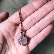Load image into Gallery viewer, Rose Quartz Hexagon Necklace #1 - Ready to Ship
