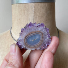 Load image into Gallery viewer, Amethyst Stalactite Slice Necklace #2 - Sterling Silver