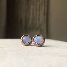 Load image into Gallery viewer, Rainbow Moonstone Stud Earrings - Ready to Ship