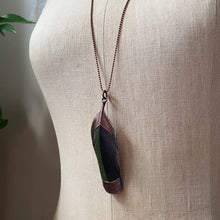 Load image into Gallery viewer, Electroformed Green Macaw Feather Necklace - Ready to Ship