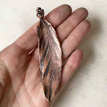Load image into Gallery viewer, Electroformed Blue & Green Macaw Feather Necklace #3 - Ready to Ship