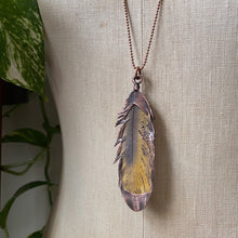 Load image into Gallery viewer, Electroformed Yellow Macaw Feather Necklace #3 - Ready to Ship