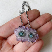 Load image into Gallery viewer, Amethyst Stalactite Slice Necklace #3- Sterling Silver