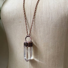 Load image into Gallery viewer, Polished Clear Quartz Point with Grey Moonstone Necklace #1