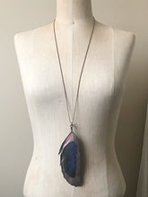 Load image into Gallery viewer, Large Blue Macaw Feather Necklace - Ready to Ship