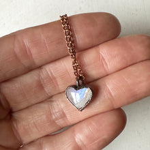 Load image into Gallery viewer, Rainbow Moonstone Heart Necklace #1- Ready to Ship