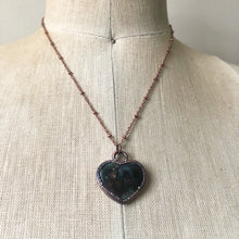 Load image into Gallery viewer, Moss Agate Heart Necklace #4 - Ready to Ship