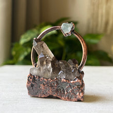 Load image into Gallery viewer, Smoky Quartz Cluster & Aquamarine Necklace #2 - Ready to Ship