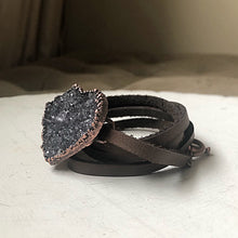 Load image into Gallery viewer, Amethyst Druzy Heart Wrap Bracelet/Choker - Snow Moon Collection