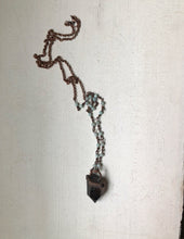 Load image into Gallery viewer, Raw Smoky Quartz Point Necklace with Amazonite Accented Chain (Satya Collection)