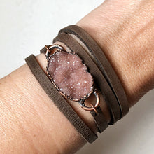 Load image into Gallery viewer, Druzy Wrap Bracelet/Choker - Blush Pink (Flower Moon Collection)