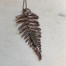 Load image into Gallery viewer, Electroformed Fern with Raw Green Kyanite Necklace #2
