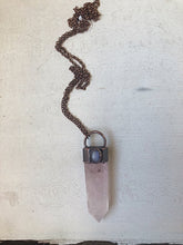 Load image into Gallery viewer, Rose Quartz Point with Rainbow Moonstone Necklace - Ready to Ship