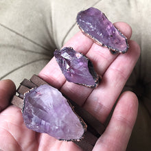 Load image into Gallery viewer, Raw Amethyst and Leather Wrap Bracelet/Choker - Made to Order