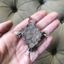 Load image into Gallery viewer, Druzy & Raw Clear Quartz Statement Necklace #2 - Ready to Ship