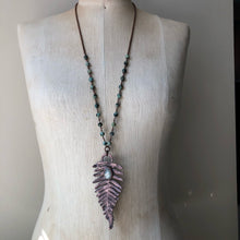 Load image into Gallery viewer, Electroformed Fern with Polished Green Kyanite Necklace #2