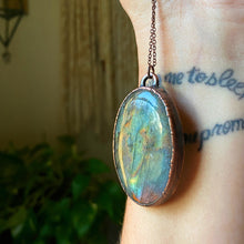 Load image into Gallery viewer, Oval Labradorite Necklace #3 - Ready to Ship