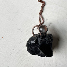 Load image into Gallery viewer, Black Tourmaline Necklace with Grey Moonstone - Ready to Ship
