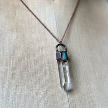 Load image into Gallery viewer, Clear Quartz Point & Raw Opal Necklace #6 - Ready to Ship