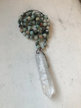 Load image into Gallery viewer, Amazonite and Raw Clear Quartz Mala - Ready to Ship