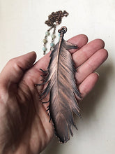 Load image into Gallery viewer, Large Electroformed Feather & Amazonite Necklace - Ready to Ship