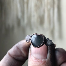 Load image into Gallery viewer, Grey Moonstone & Clear Quartz Druzy Ring - #2 (Size 7.75) - Ready to Ship