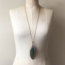 Load image into Gallery viewer, Electroformed Green Macaw Feather Necklace #1- Ready to Ship