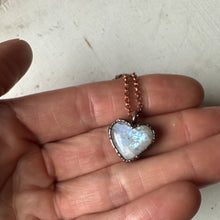 Load image into Gallery viewer, Rainbow Moonstone Heart Necklace #4- Ready to Ship