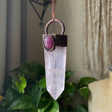 Load image into Gallery viewer, Rose Quartz Point with Pink Sapphire Necklace - Ready to Ship