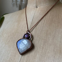 Load image into Gallery viewer, Rainbow Moonstone &amp; Pink Sapphire Necklace
