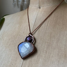 Load image into Gallery viewer, Rainbow Moonstone & Pink Sapphire Necklace
